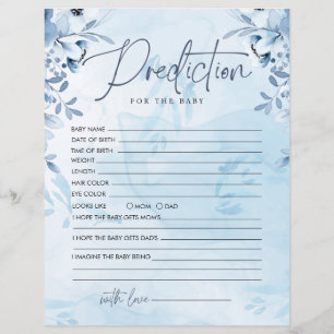 Papier Prédiction Des Fleurs Bleues Pour Le Jeu De Baby s