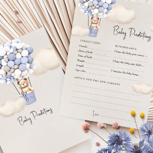 Papier Prédictions Baby shower Jeu Conseil Ours Ballons