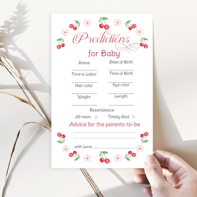 Papier Prédictions Cherry pour bébé et conseils pour pare (Créateur téléchargé)