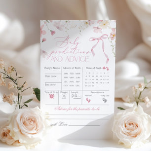 Papier Prédictions de bébé à l'arc fantaisiste rose fleur