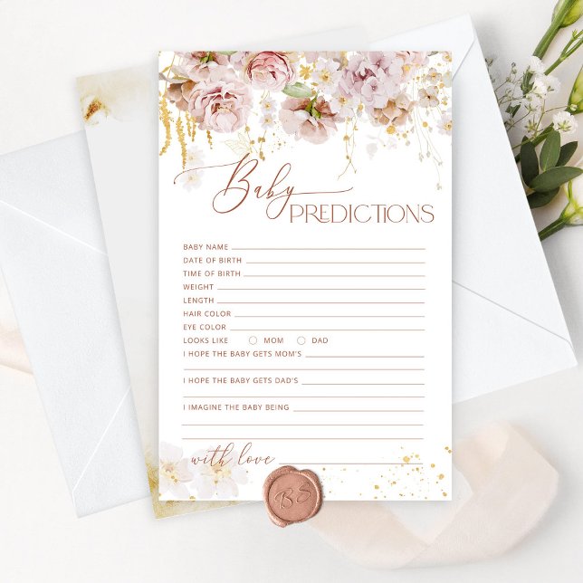 Papier Prédictions de boho de fleurs de jardin pour bébé (Créateur téléchargé)