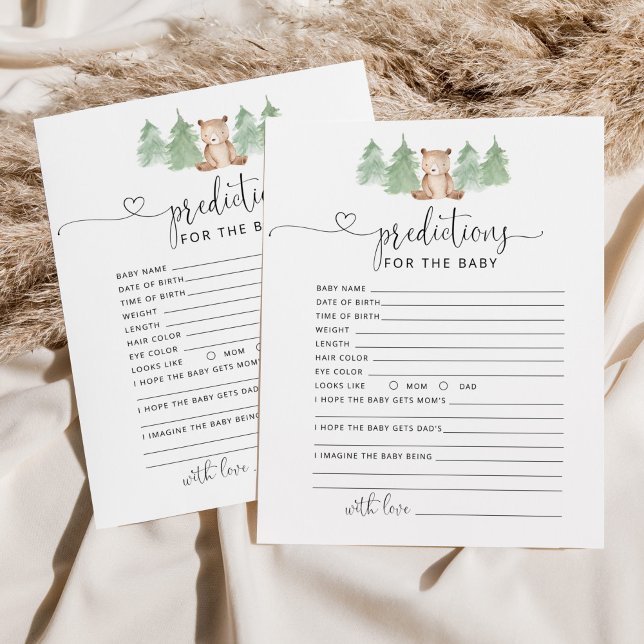 Papier Prédictions du bébé des petits ours des bois (Créateur téléchargé)