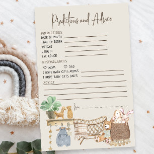 Papier Prédictions et conseils Baby shower de soins infir