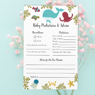 Papier Prédictions et conseils Baby Shower Sous l'océan