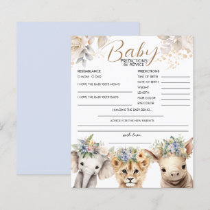 Papier Prédictions et conseils bébé Baby shower Safari ga