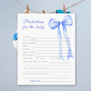 Papier Prédictions et conseils bébé pour une baby shower