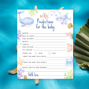 Papier Prédictions et conseils bébé sous les animaux mari