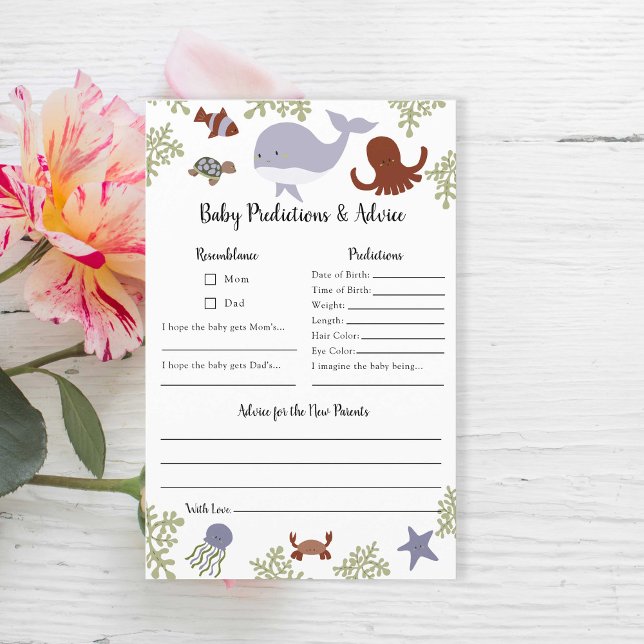 Papier Prédictions et conseils dans le Baby shower marin (Créateur téléchargé)