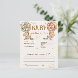Papier prédictions et conseils de bébé jeu ours ballons
