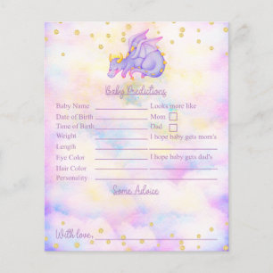 Papier Prédictions Et Conseils Du Baby shower De Dragon V