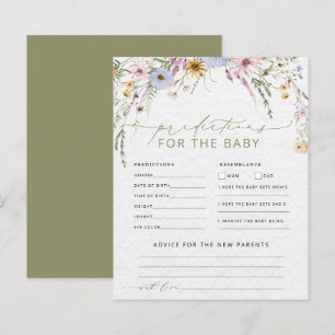Papier Prédictions et conseils du Baby shower fleur sauva