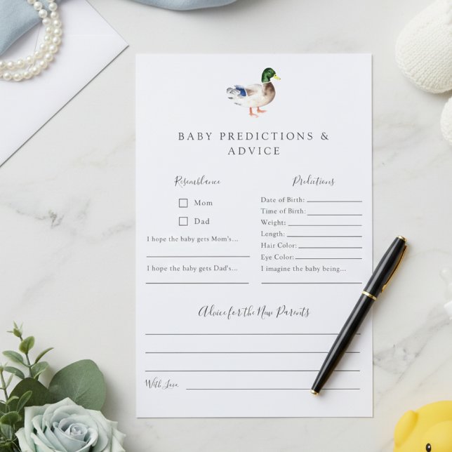 Papier Prédictions et conseils Jeu de Baby shower de cana (Créateur téléchargé)
