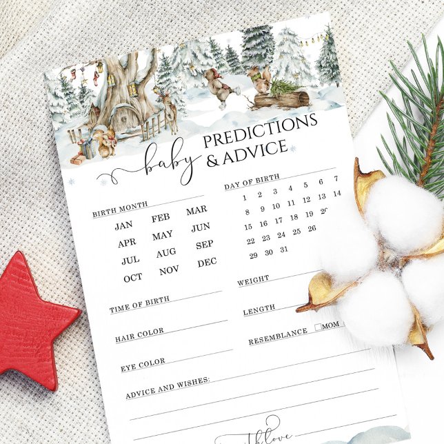 Papier Prédictions et conseils Jeux de Baby shower des bo (Créateur téléchargé)