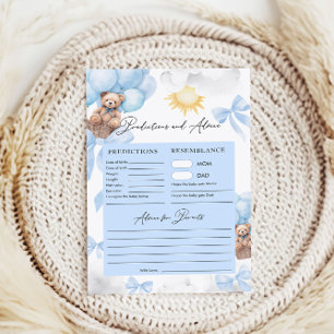 Papier Prédictions et conseils Jeux de Baby shower d'ours