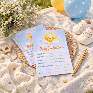 Papier Prédictions et conseils Jeux de fête pour Baby Sho