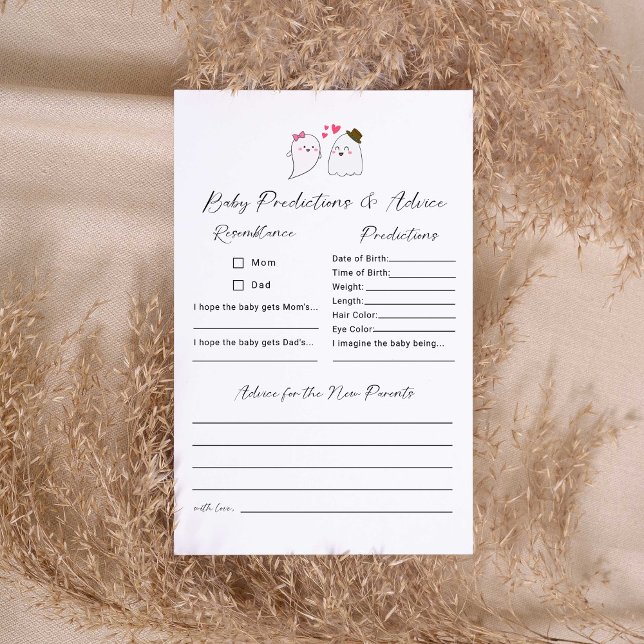 Papier Prédictions et conseils Petit jeu de Baby shower B (Créateur téléchargé)