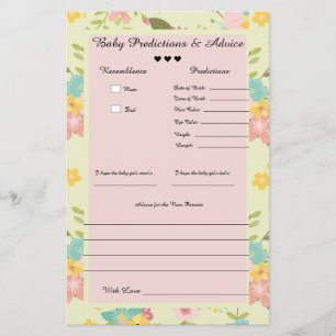 Papier Prédictions et conseils pour bébé