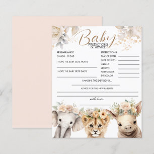 Papier Prédictions et conseils pour bébé Baby shower Safa