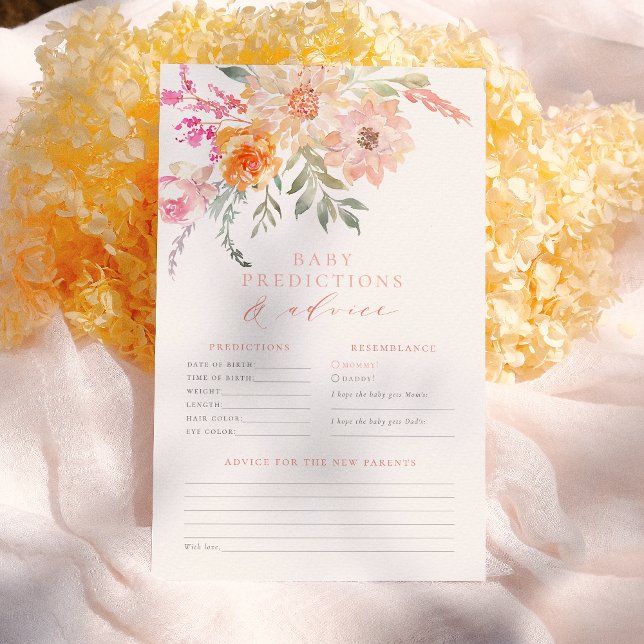 Papier Prédictions et conseils pour bébé Blush Turquoise  (Créateur téléchargé)