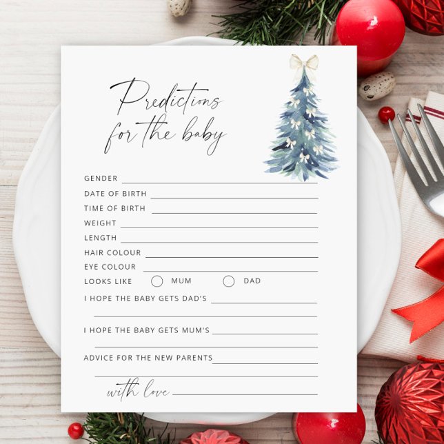 Papier Prédictions et conseils pour bébé d'hiver de Noël (Créateur téléchargé)