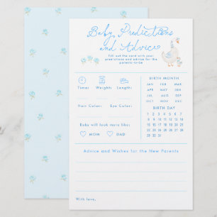Papier Prédictions et conseils pour bébé Jeu de baby show