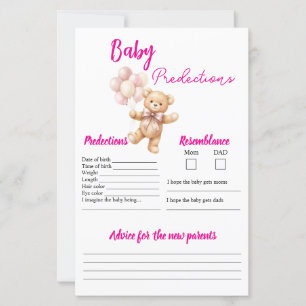 Papier Prédictions et conseils pour bébé ourson en peluch