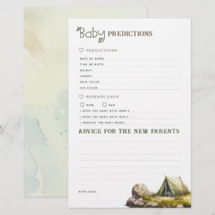 Papier Prédictions et conseils pour bébés Jeu du camping