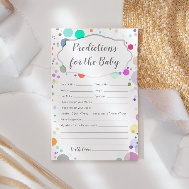 Papier Prédictions et conseils pour le jeu de baby shower (Créateur téléchargé)