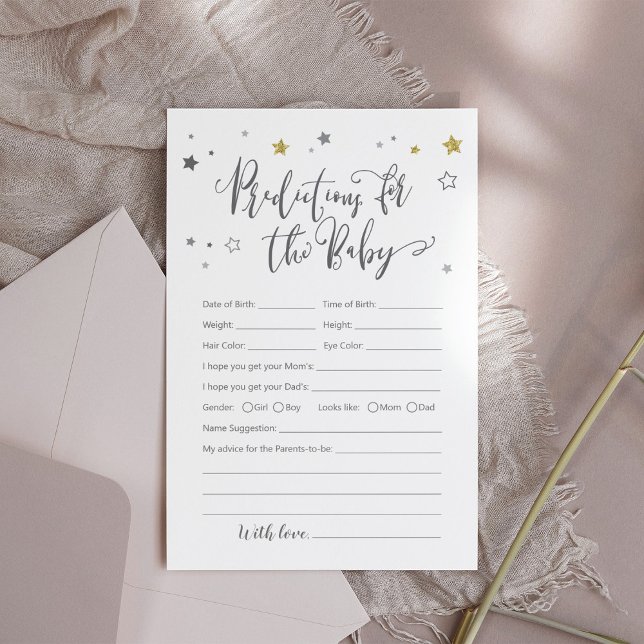 Papier Prédictions pour bébé genre neutre étoile d'or gri (Créateur téléchargé)