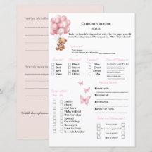 Prédictions roses et jeu de conseils pour baptême