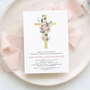 Papier Premier budget de la Sainte Communion Rose Poussié