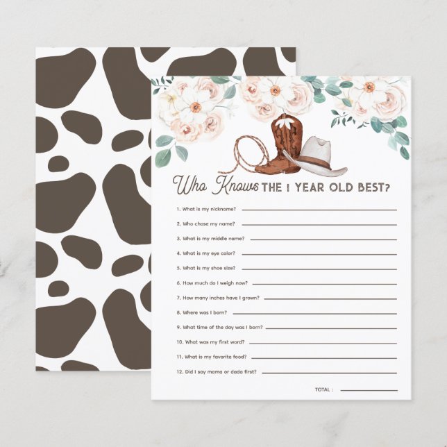 Papier Premier Rodéo qui connaît 1yo Meilleur 1er Anniver (Devant / Derrière)