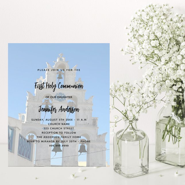 Papier Première communion photo église invitation budgéta (Créateur téléchargé)