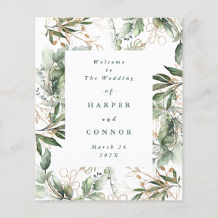Papier Premium Sage Modern Eucalyptus Mariage vert