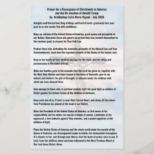 Papier Prière pour le président Trump et les États-Unis -
