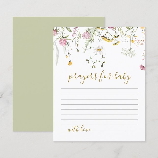 Papier Prières pour Fleurs sauvages Baby showers (Devant / Derrière)