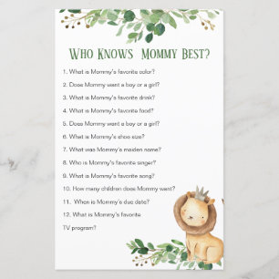 Papier Prince Lion Greenery Qui Connaît Mommy Meilleur Je