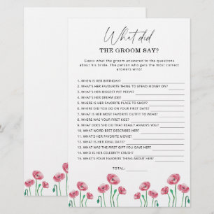 Papier Printemps Qu'est-ce que le marié a dit jeu nuptial