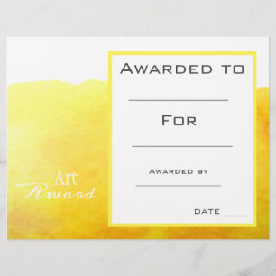Papier Prix d'art de classe peinture jaune éclaboussure d