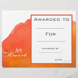 Papier Prix d'art de classe peinture orange éclaboussure