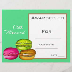 Papier Prix de classe certificat pour enfants macaron mig