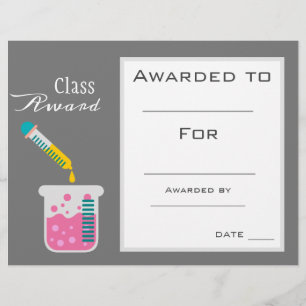 Papier Prix de classe sciences chimie sujet étudiant