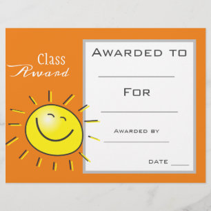 Papier Prix de classe soleil mignon