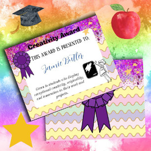 Papier Prix de créativité Certificat de prix de l'école