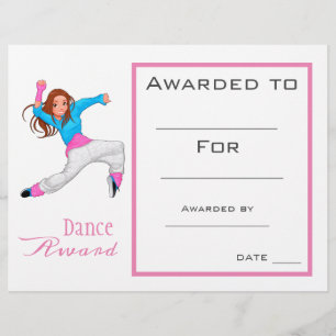 Papier Prix de danse fille danseuse hip hop