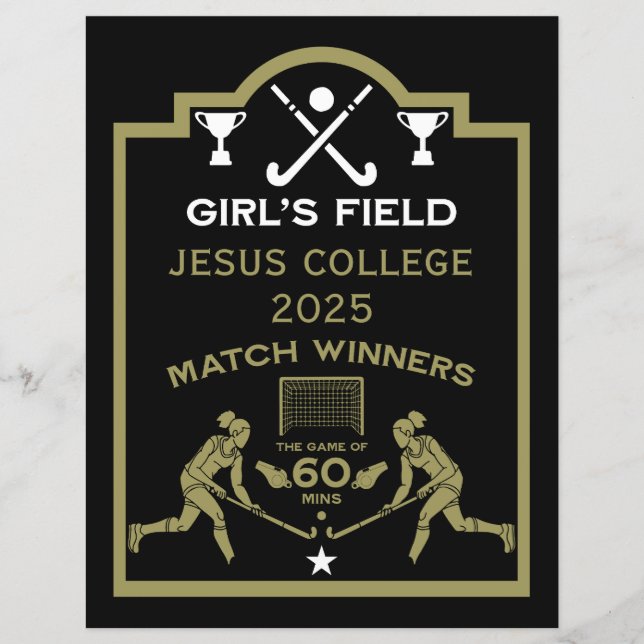 Papier Prix de hockey sur gazon féminin (Devant)