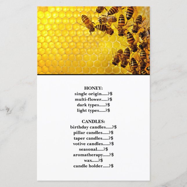 Papier Prix de l'abeille et du miel blanc (Devant)