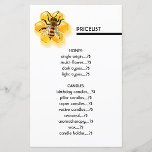 Papier Prix de l'abeille et du miel blanc