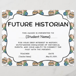 Papier Prix de reconnaissance des étudiants historiens