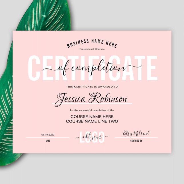 Papier Prix du certificat de cours de beauté féminine (Créateur téléchargé)